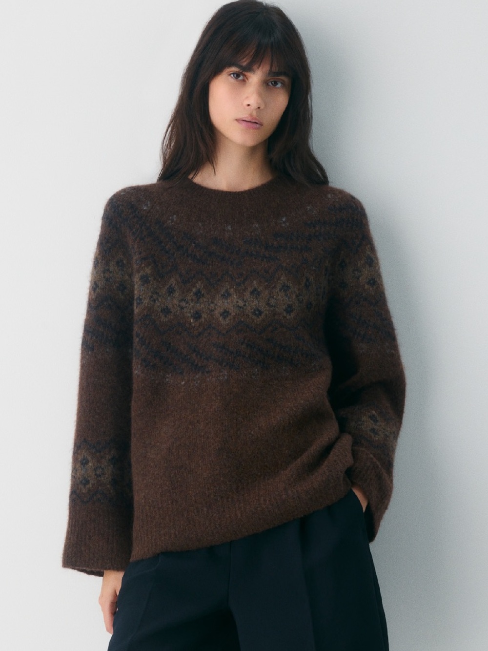 Women’s Wilfred Harlow Dark Brown Crewneck Sweater Size XXS